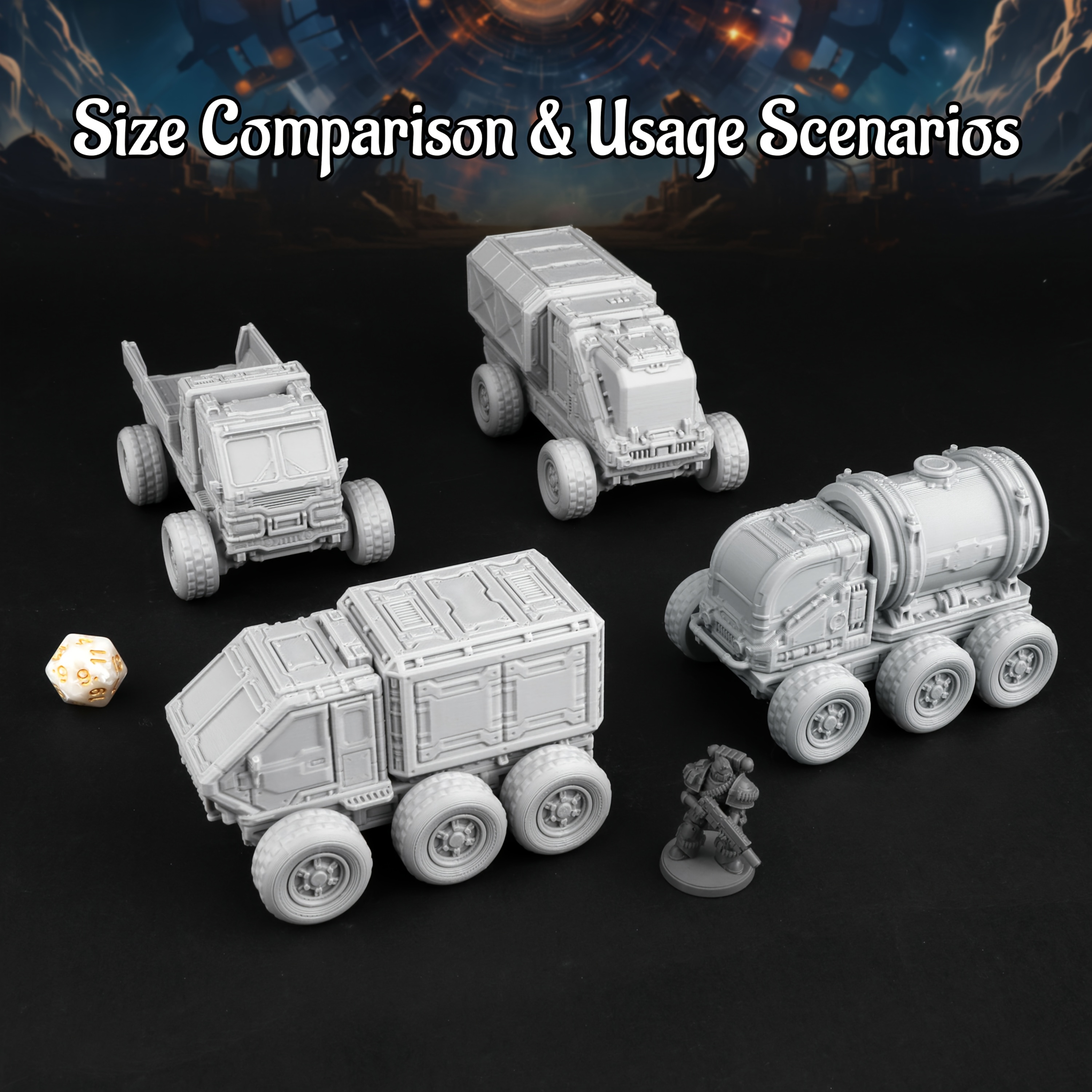 Board Game Dune - Sci-Fi RPG Truck Miniatures, Perfect for