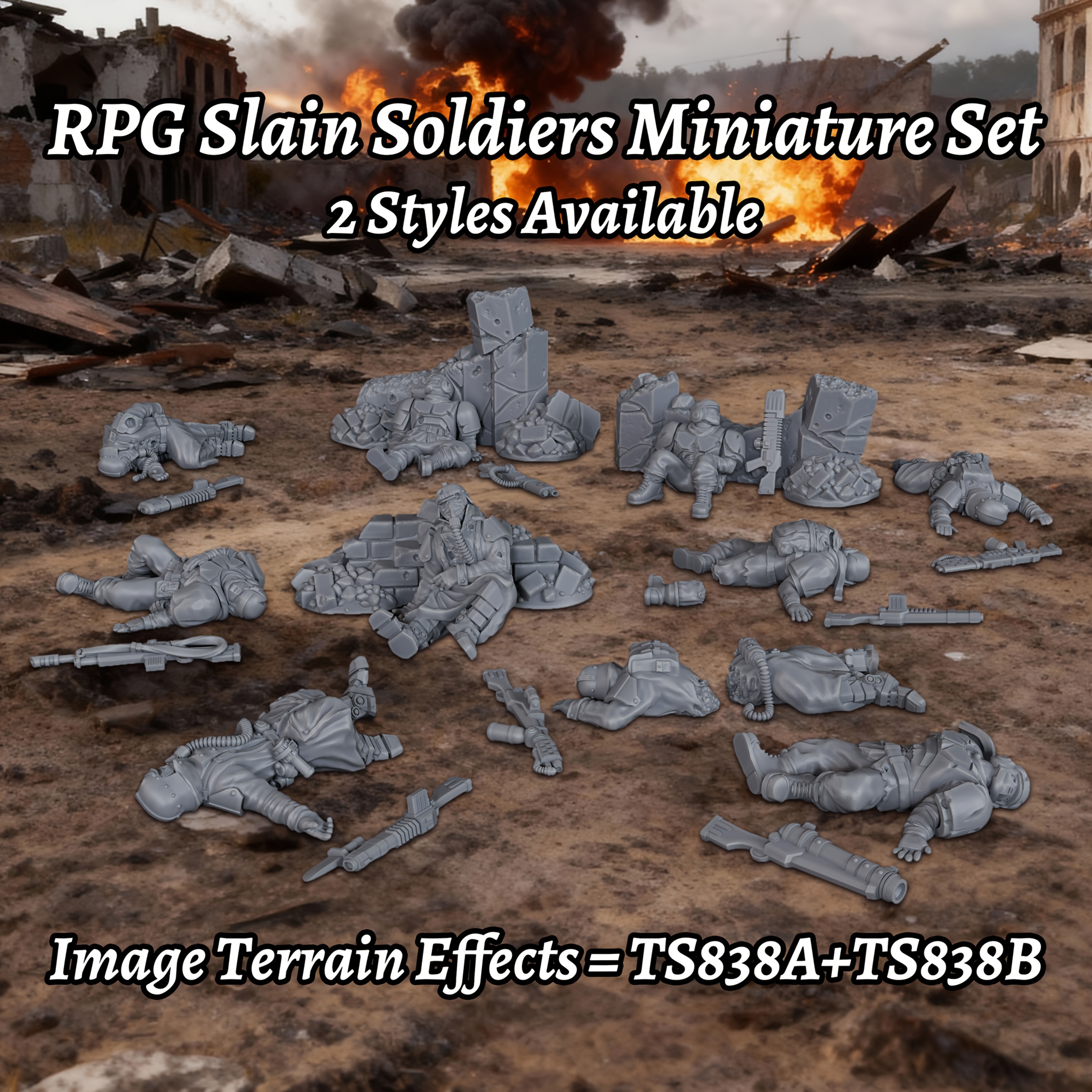 Board Game Dune - Sci-Fi Soldier Miniature Set, Slain Soldiers