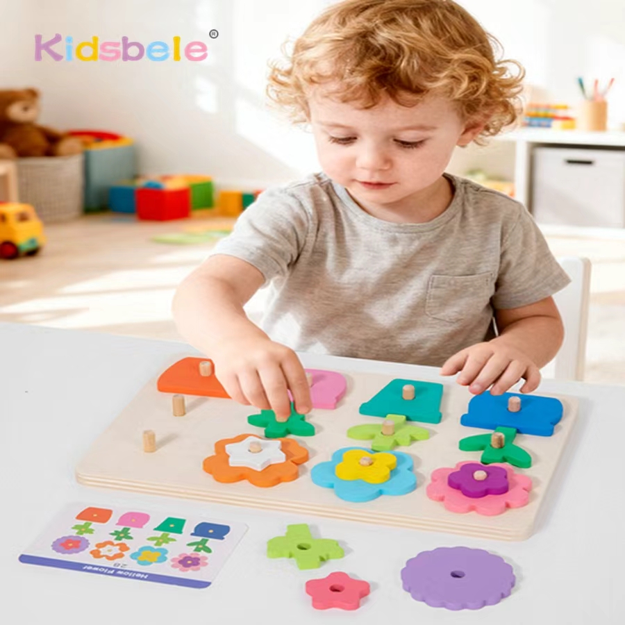 Board Game Idea - Montessori DIY Wooden Flower Puzzle Board