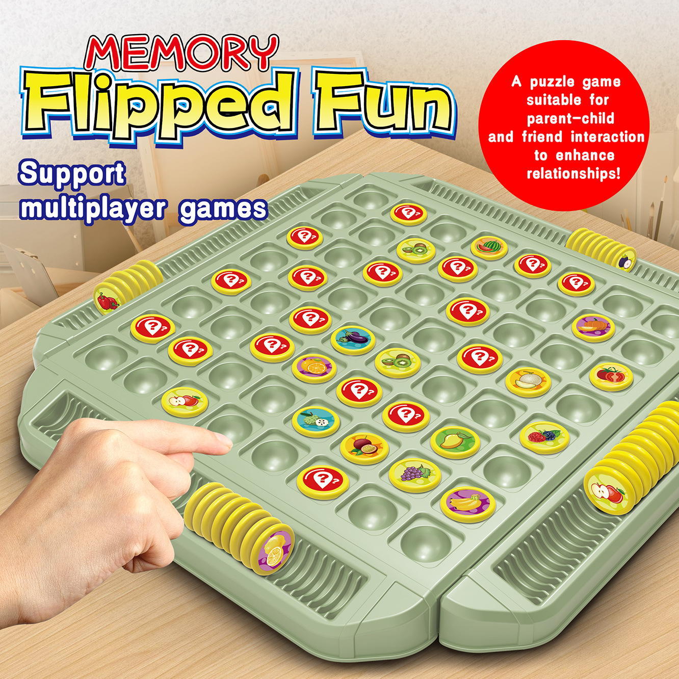 Board Game Oath - Fruit Flip Chess Memory Match Challenge