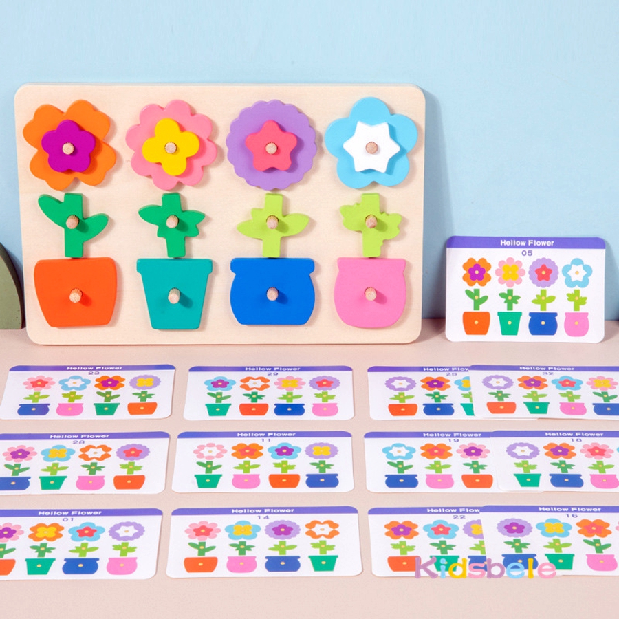 Montessori DIY Wooden Flower P - Board Game Idea ulasan dan harga