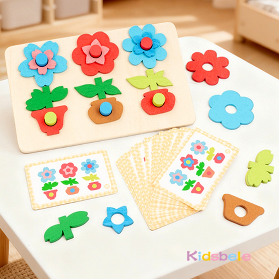 Montessori DIY Wooden Flower P - Board Game Idea ulasan dan harga