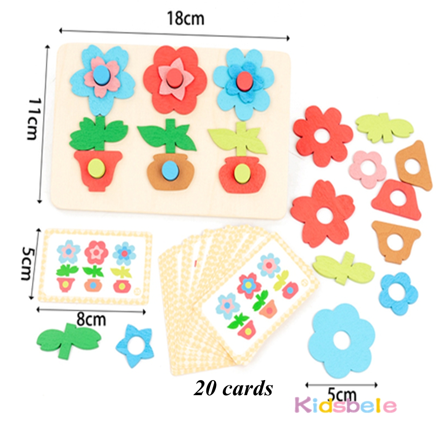 Montessori DIY Wooden Flower P - Board Game Idea ulasan dan harga