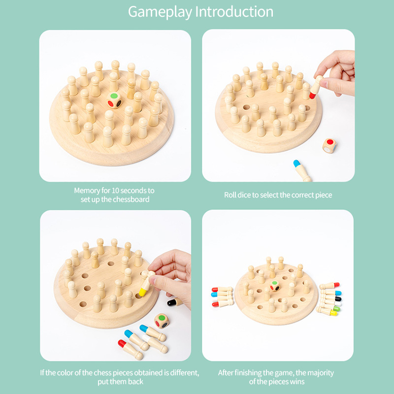 Wooden Chessboard Color Memory - Board Game Oath ulasan dan harga