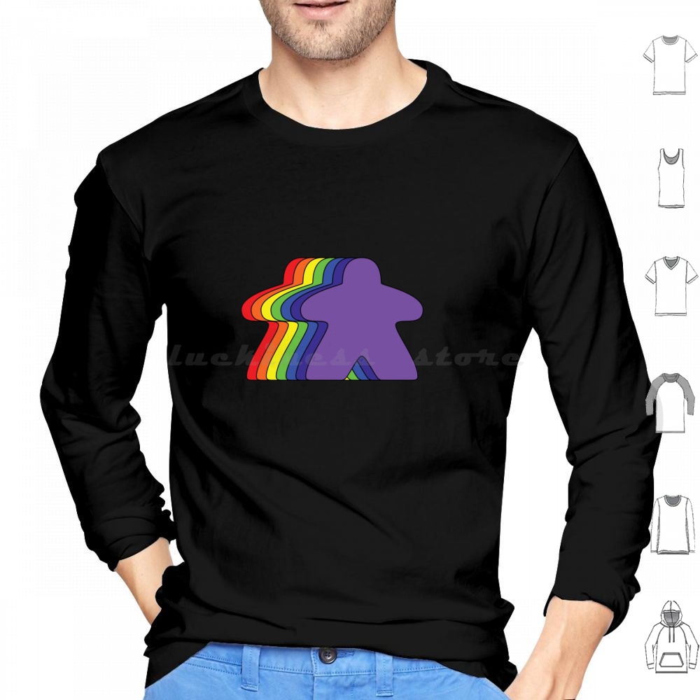 Rainbow Meeples Hoodies Long S - Board Game Geek ulasan dan harga