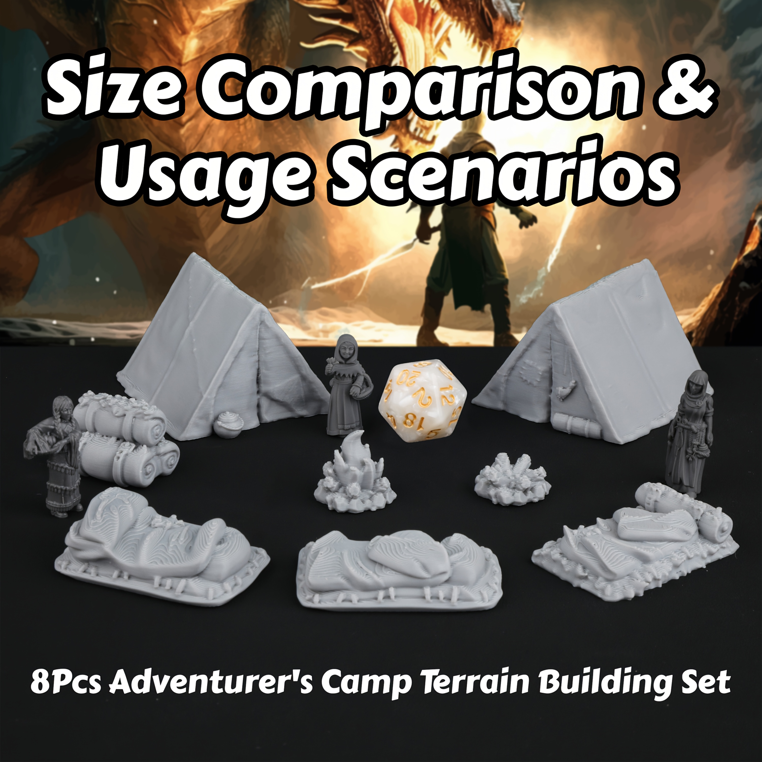 8pcs RPG Adventurer's Camp Min - Board Game Dune ulasan dan harga